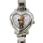 Weiner Dog Heart Italian Charm Watch