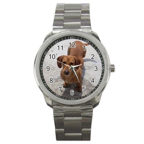 Weiner Dog Sport Metal Watch from ArtsNow.com Front