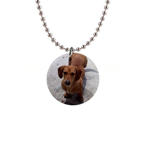 Weiner Dog 1  Button Necklace from ArtsNow.com Front