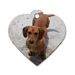 Weiner Dog Dog Tag Heart (One Side)