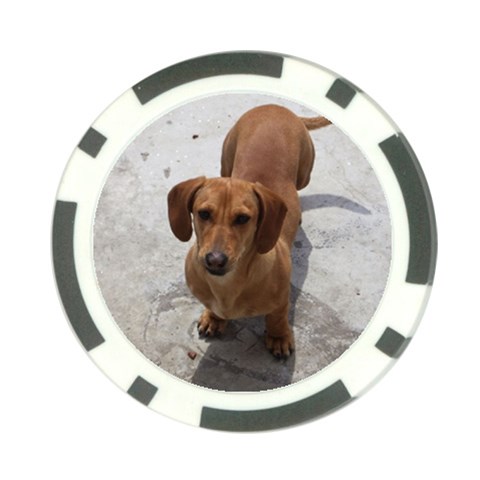 Weiner Dog Poker Chip Card Guard from ArtsNow.com Front
