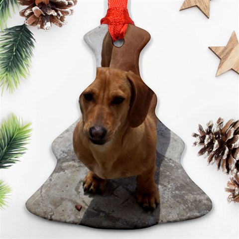 Weiner Dog Christmas Tree Ornament (Two Sides) from ArtsNow.com Front