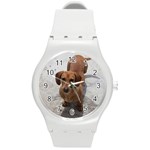 Weiner Dog Round Plastic Sport Watch (M)