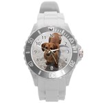 Weiner Dog Round Plastic Sport Watch (L)