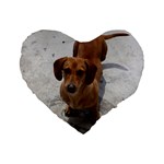 Weiner Dog Standard 16  Premium Heart Shape Cushion 
