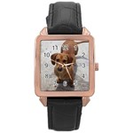 Weiner Dog Rose Gold Leather Watch 
