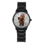 Weiner Dog Stainless Steel Round Watch