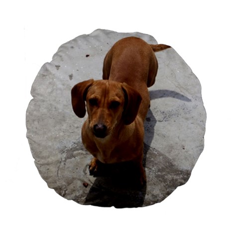 Weiner Dog Standard 15  Premium Flano Round Cushion  from ArtsNow.com Front