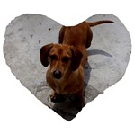 Weiner Dog Large 19  Premium Flano Heart Shape Cushion