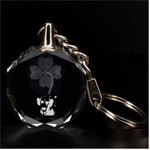 Weiner Dog Clover 3D Engraving Circle Key Chain