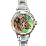 Tiger Round Italian Charm Watch