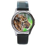 Tiger Round Metal Watch