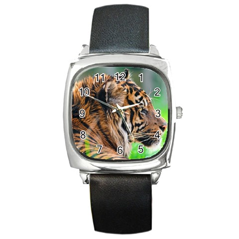 Tiger Square Metal Watch from ArtsNow.com Front