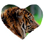 Tiger Large 19  Premium Heart Shape Cushion