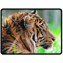 Tiger Double Sided Fleece Blanket (Large) from ArtsNow.com 80 x60  Blanket Back