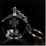 Tiger Clover 3D Engraving Circle Key Chain