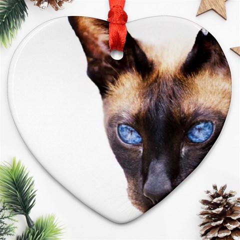 Siamese Cat Ornament (Heart) from ArtsNow.com Front