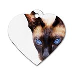 Siamese Cat Dog Tag Heart (One Side)