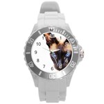 Siamese Cat Round Plastic Sport Watch (L)