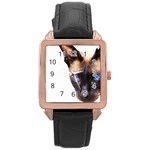 Siamese Cat Rose Gold Leather Watch 
