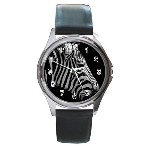zebra 3 Round Metal Watch from ArtsNow.com Front