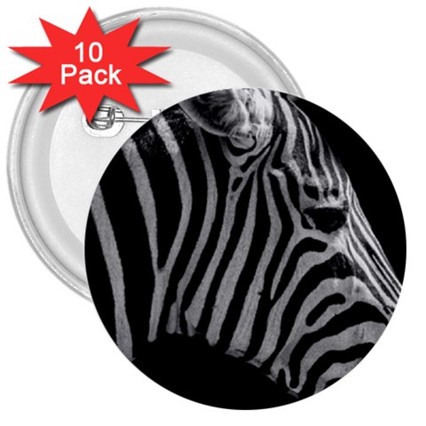Zebra 3 3  Button (10 pack) from ArtsNow.com Front