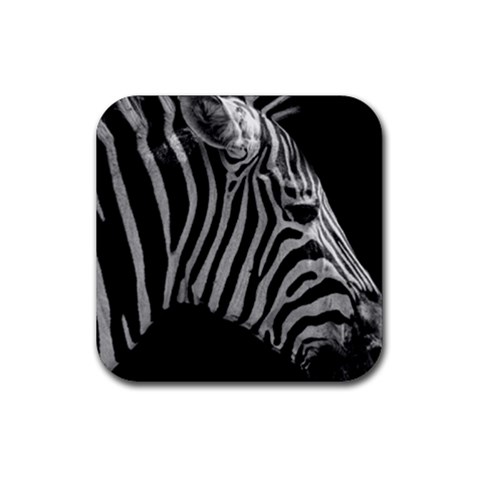 Zebra 3 Rubber Coaster (Square) from ArtsNow.com Front