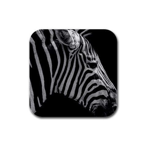 Zebra 3 Rubber Square Coaster (4 pack) from ArtsNow.com Front