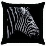 Zebra 3 Throw Pillow Case (Black)