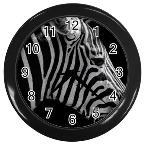 Zebra 3 Wall Clock (Black) from ArtsNow.com Front