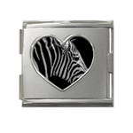 Zebra 3 Mega Link Heart Italian Charm (18mm)