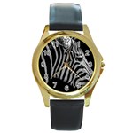 Zebra 3 Round Gold Metal Watch