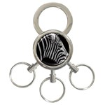 Zebra 3 3-Ring Key Chain