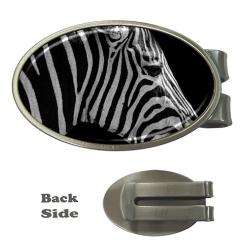 Zebra 3 Money Clip (Oval) from ArtsNow.com Front