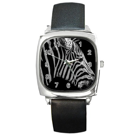 Zebra 3 Square Metal Watch from ArtsNow.com Front
