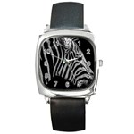 Zebra 3 Square Metal Watch
