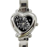 Zebra 3 Heart Italian Charm Watch