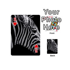 Zebra 3 Playing Cards 54 (Mini) from ArtsNow.com Front - Heart5