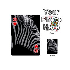Zebra 3 Playing Cards 54 (Mini) from ArtsNow.com Front - Heart10