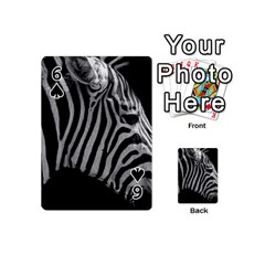 Zebra 3 Playing Cards 54 (Mini) from ArtsNow.com Front - Spade6