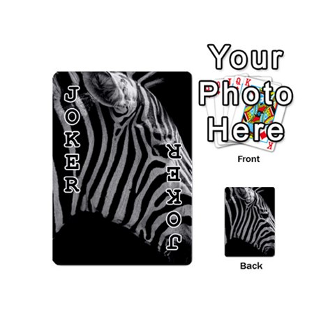 Zebra 3 Playing Cards 54 (Mini) from ArtsNow.com Front - Joker1