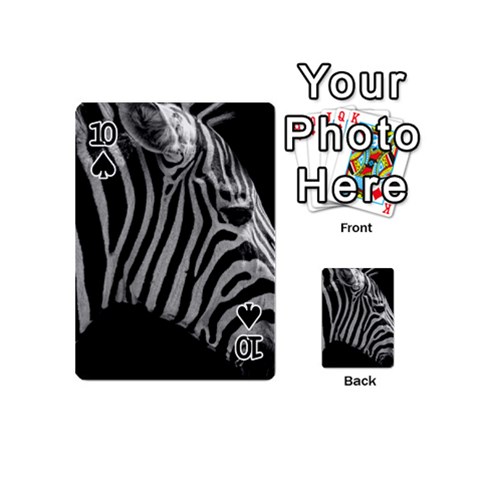 Zebra 3 Playing Cards 54 (Mini) from ArtsNow.com Front - Spade10