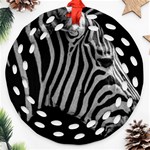 Zebra 3 Round Filigree Ornament (Two Sides)