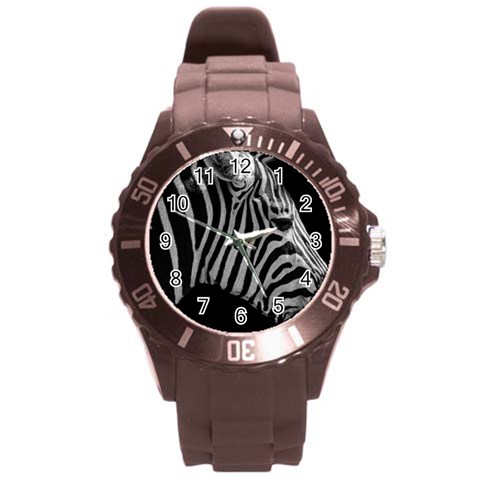 Zebra 3 Round Plastic Sport Watch (L) from ArtsNow.com Front