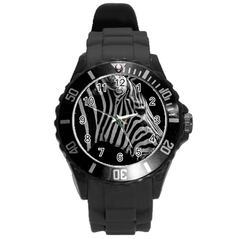 Zebra 3 Round Plastic Sport Watch (L) from ArtsNow.com Front