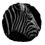 Zebra 3 Large 18  Premium Flano Round Cushion 