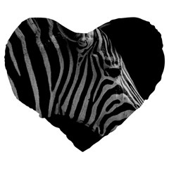 Zebra 3 Large 19  Premium Flano Heart Shape Cushion from ArtsNow.com Back