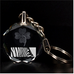 Zebra 3 Clover 3D Engraving Circle Key Chain