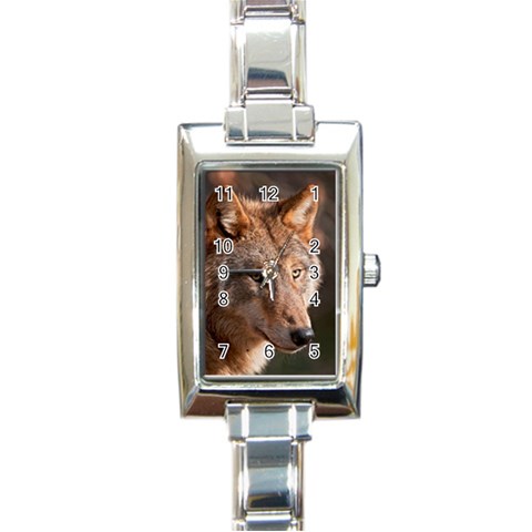 Wolf Rectangle Italian Charm Watch from ArtsNow.com Front