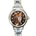 Wolf Round Italian Charm Watch